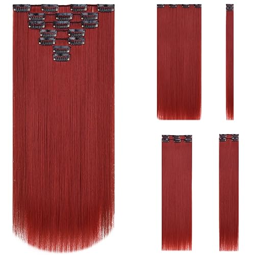 Miniatura 40 de Extensiones de cabello, con clip, cabello sintético, 22 pulgadas (55.88 cm), lacio, para mujeres y niñas, 18 pulgadas (45.72 cm), rizado, cobertura