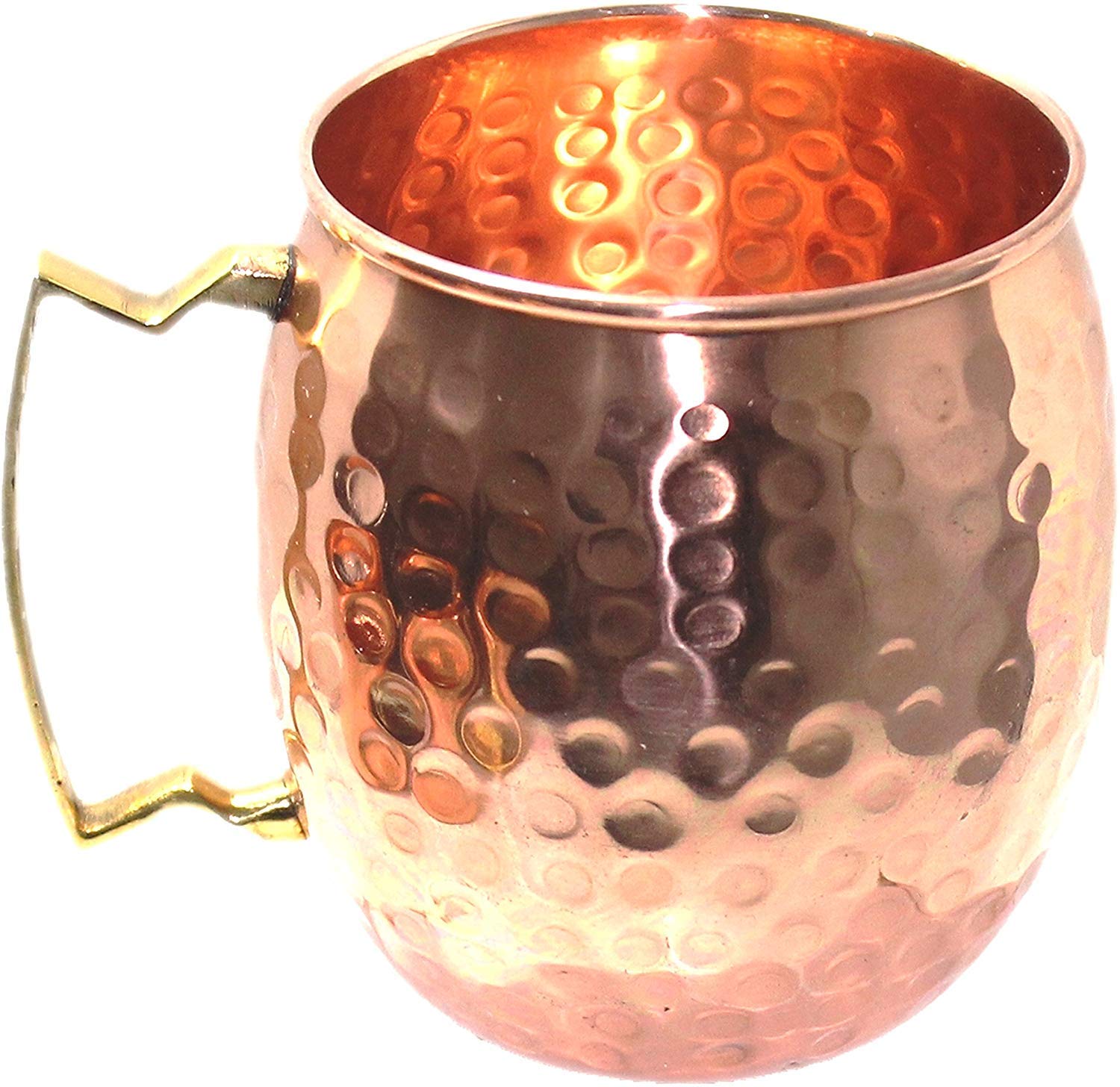 Indian Mug Hammered Mugs Handmade Solid Copper Moscow Mule with Brass Handle Beer Mug Capacity 450 ml Pure Copper (pack 10)