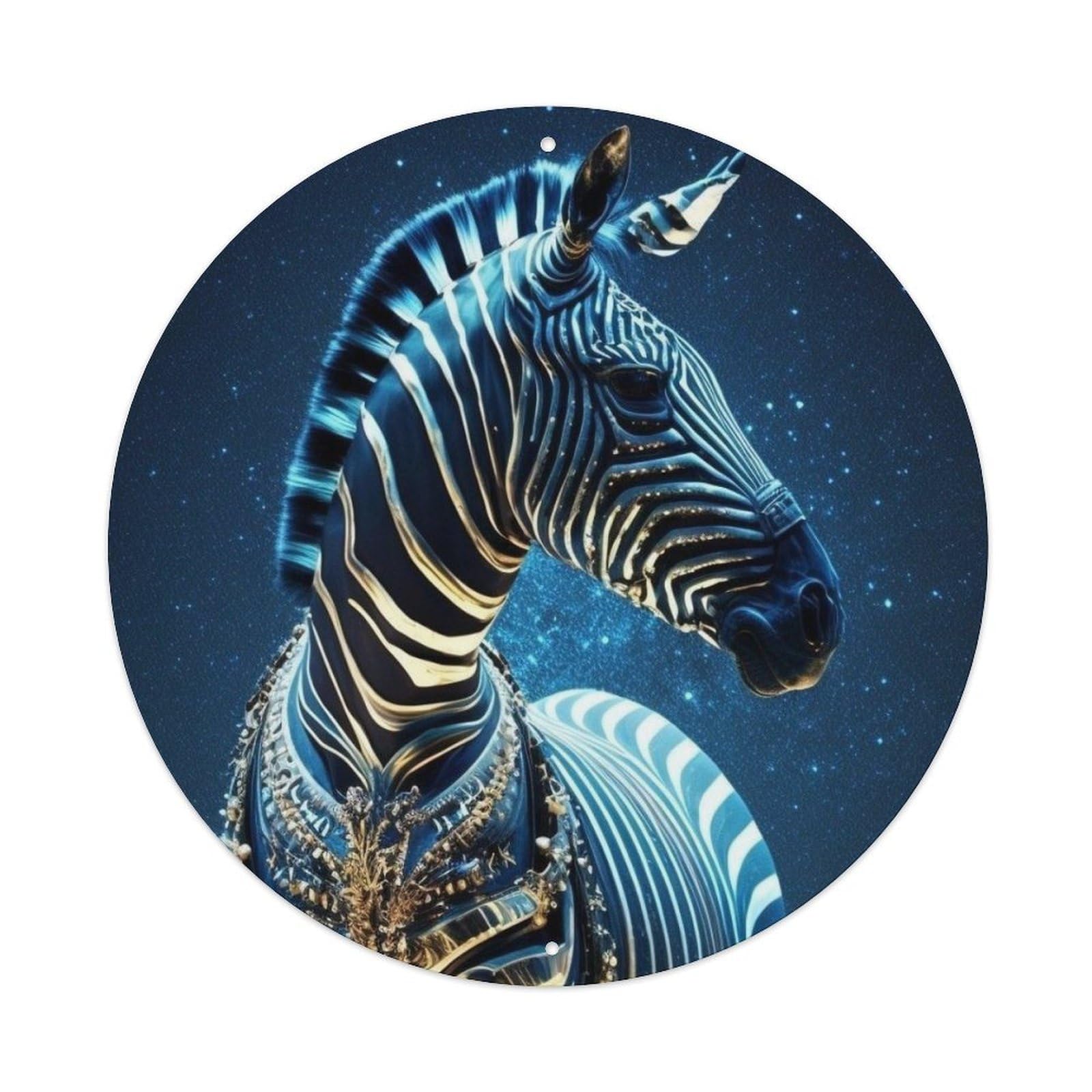 Wild Animal Artwork Battle Armour Zebra Metal Tin Sign