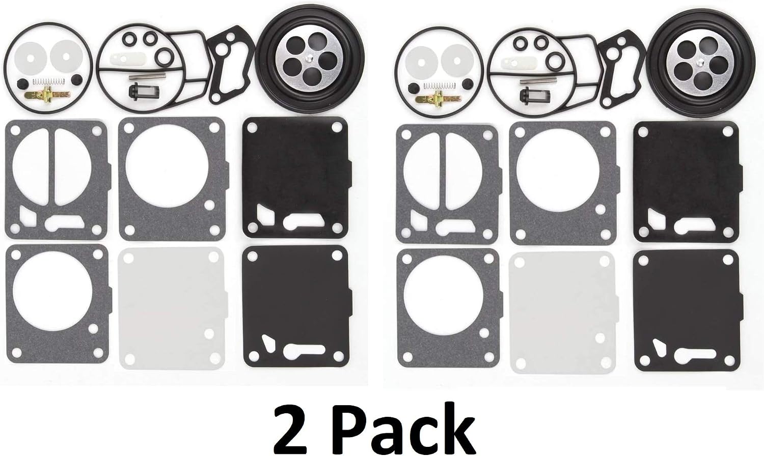 Carburetor Rebuild Kit Compatible with Super BN SBN Series Mikuni, Kawasaki, Polaris, Tigershark, Sea-Doo and Yamaha Carb Kit 15-001 / SBT # 35-160 fits 38mm / 44mm / 46mm - 2 Pack