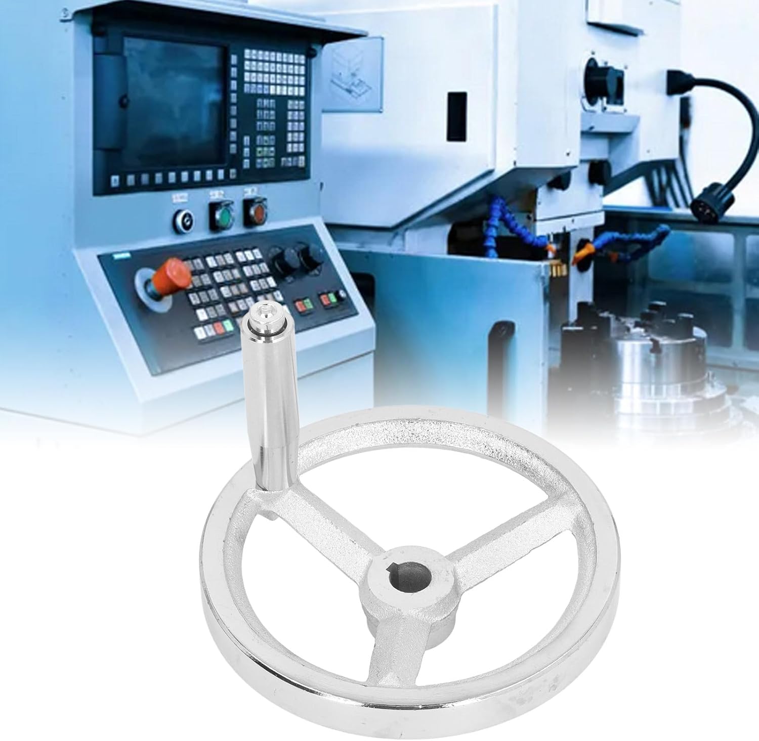 KUIDAMOS Lathe Handwheel, 16x160MM Hand Wheel with Removable Handle Lathe Handwheel with Handle Easy Control Grinding Machine Handwheel for Milling Machine Tool Handwheel