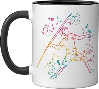 Javelin Throwe Colorsplash Kids Javelin Throw Ceramic Mug, Black/White