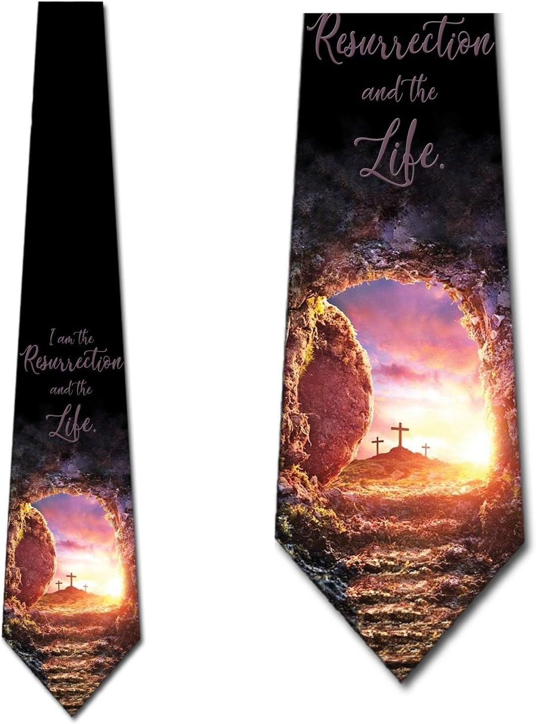 Three Rooker Religious Easter Ties Mens Cross Necktie Jesus Resurrection Tie