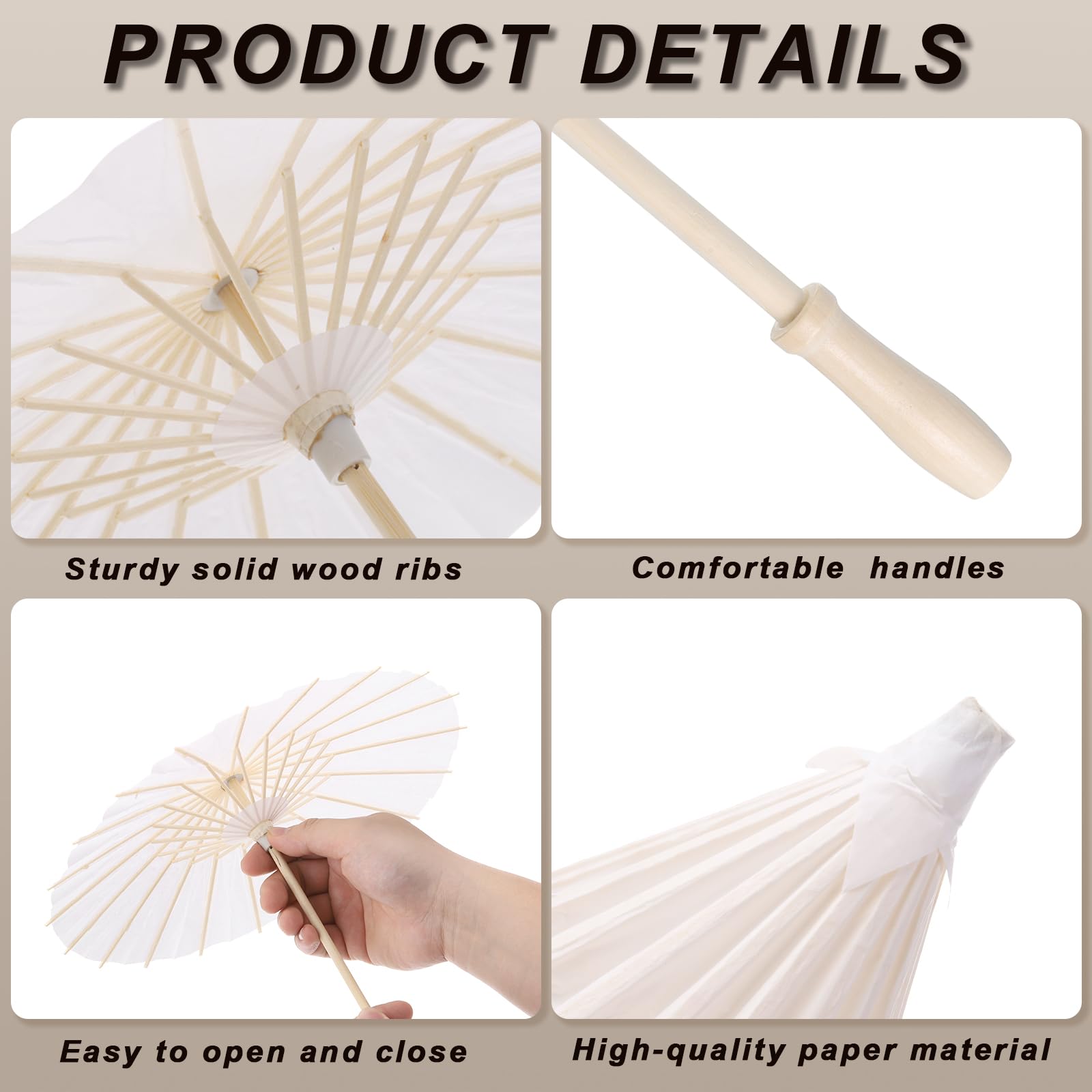 QUARKZMAN 6 Pezzi Ombrelli Di Carta 23.6" Ombrello Parasole Di Carta Fai Da Te Ombrelli Dipinti A Olio Per Fotografia Decorazioni Artigianali Matrimonio Feste Decorazione Rosso Rosa