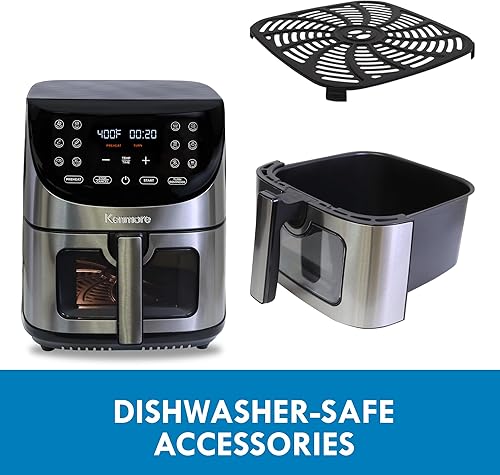 Miniatura 5 de Kenmore - Freidora de aire de 8 cuartos de galón - Aerogrill, cesta antiadherente, para freír francesa, pantalla táctil digital, 12 presets,