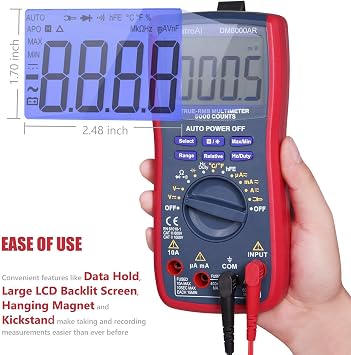AstroAI Digital Multimeter TRMS 6000 Counts Volt Meter Auto-Ranging Tester and TRMS 4000 Counts Battery Voltage Tester with Non-Contact Voltage Function