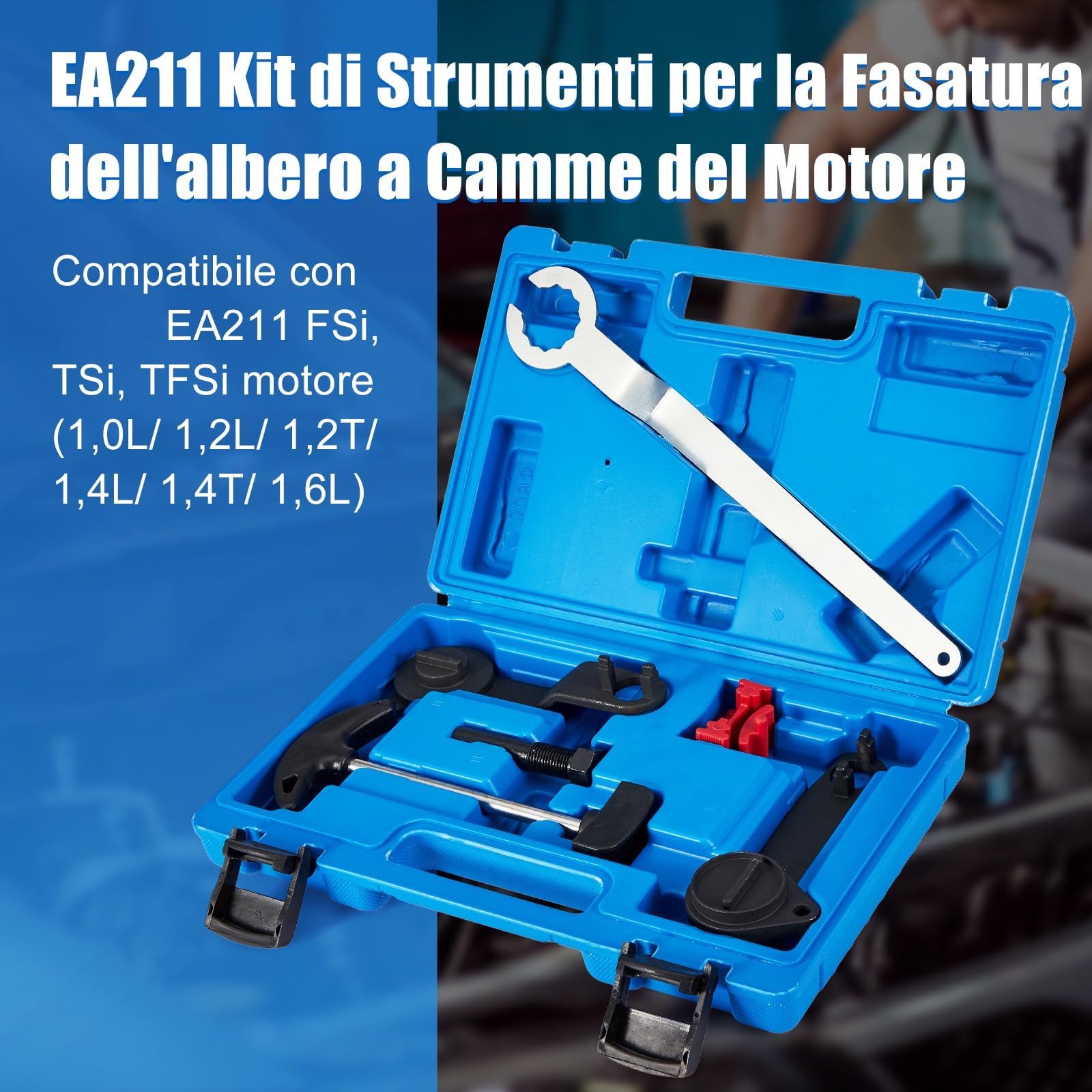 Kit Messa in Fase, Strumento di Fasatura del Motore EA211 1.0 1.2 1.4 1.6 FSI TSI TFSI, 6Pcs Set Attrezzi Distribuzione per A3, Golf, Jetta, Octavia, Lavida, Seat Leon