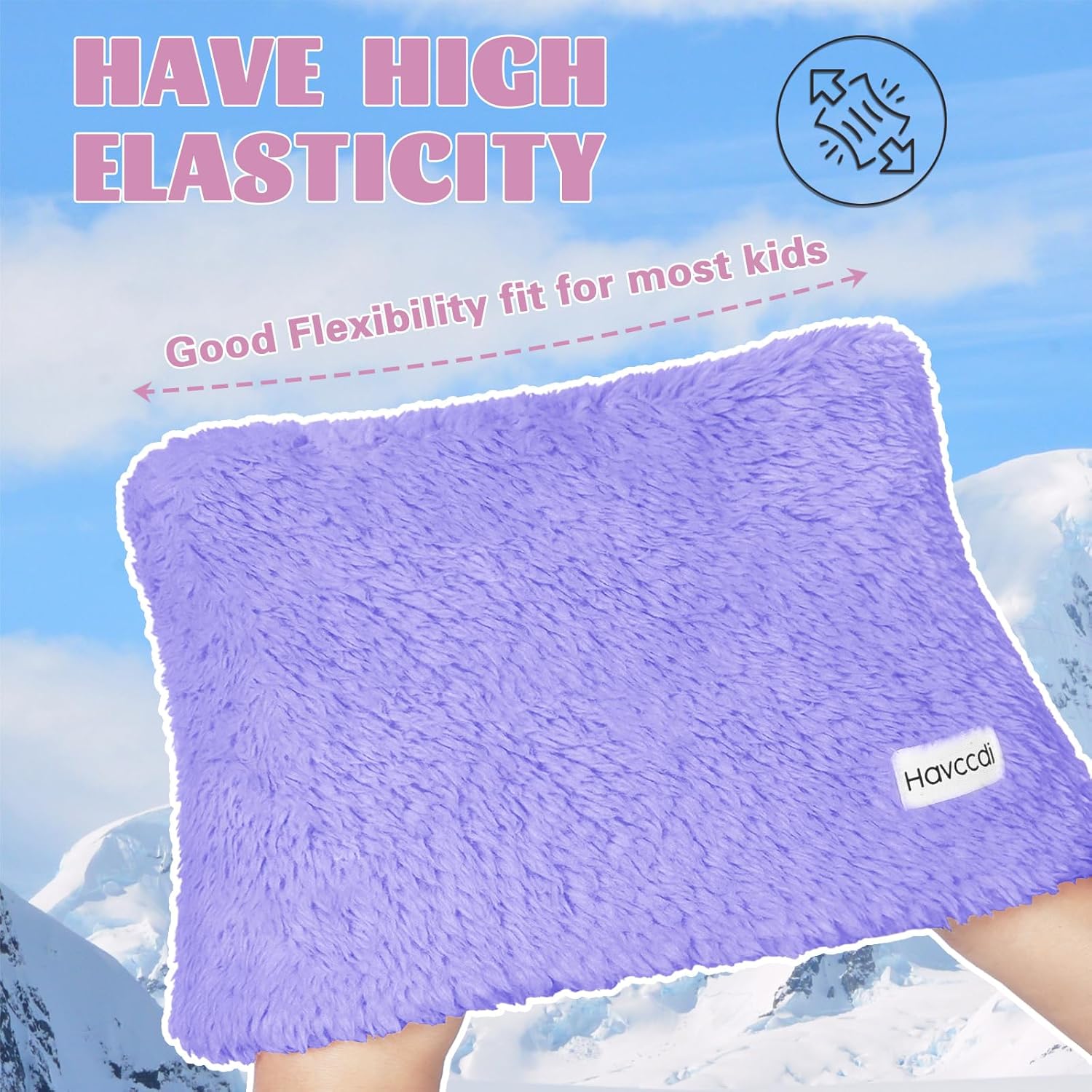 Kids Fleece Neck Warmer Gaiter, Winter Velvet Infinity Scarf for Boys Girls Double-Layer Face Ski Mask for the Cold - Image 4