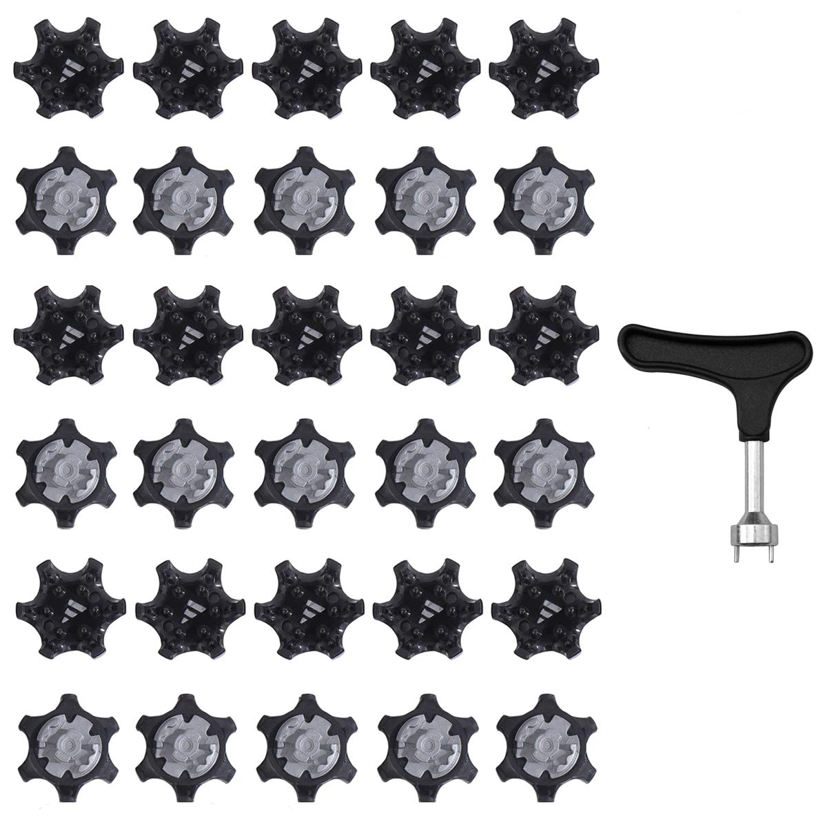 30PCS Easy to Change Studs, Universal Anti Skid Golf Shoes, Golf Spikes