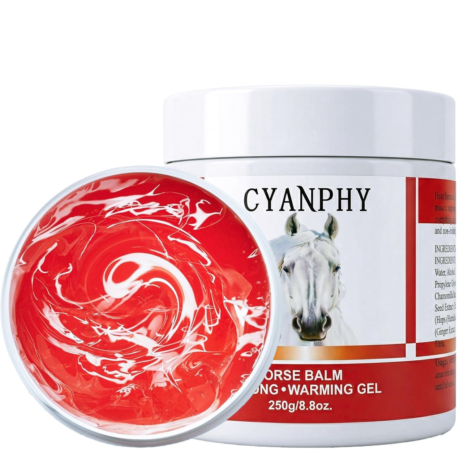 CYANPH Unisex Adult Herbal Extracts Horse Balm, Joint Massage Cream with Fresh Scent, Muscle Relief With Strong Warming Feeling Body Massage Gel for Feet, Legs, Knees, Waist Muscle Relaxer-8.8oz
