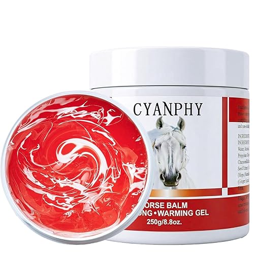 CYANPH Unisex Adult Herbal Extracts Horse Balm, Joint Massage Cream with Fresh Scent, Muscle Relief With Strong Warming Feeling Body Massage Gel for Feet, Legs, Knees, Waist Muscle Relaxer-8.8oz
