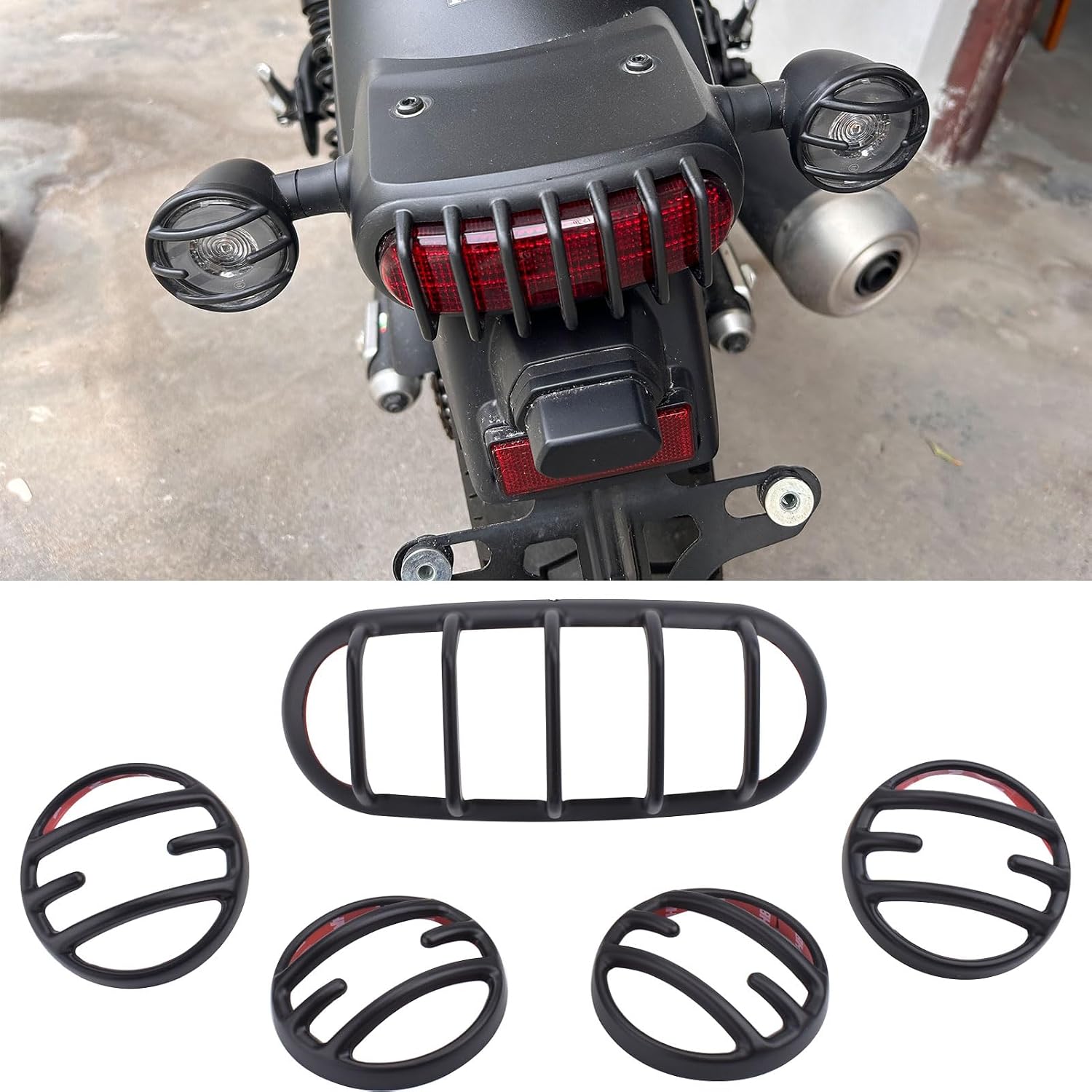 Motorcycle Rebel 500 Headlight Mesh Grill Protector,Front Rear turn signals protection covers fit for HO&N&DA Rebel CMX 250 CMX 300 CMX 500 CMX 1100 2020-2025 (Matte black-5 PCS)