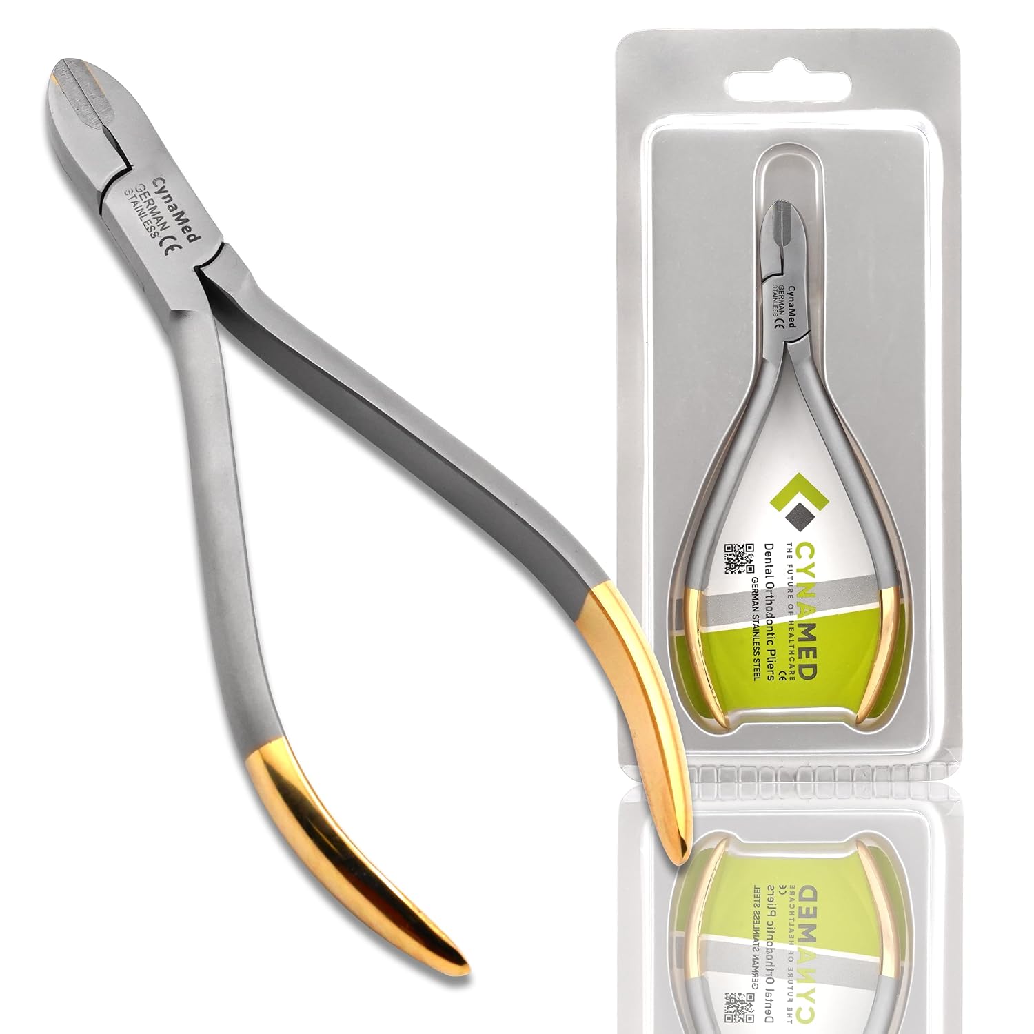 Cynamed Braces Wire Cutter Orthodontic Dental with Tungsten Carbide Inserts Gold Plated Handle (Pack of 2)