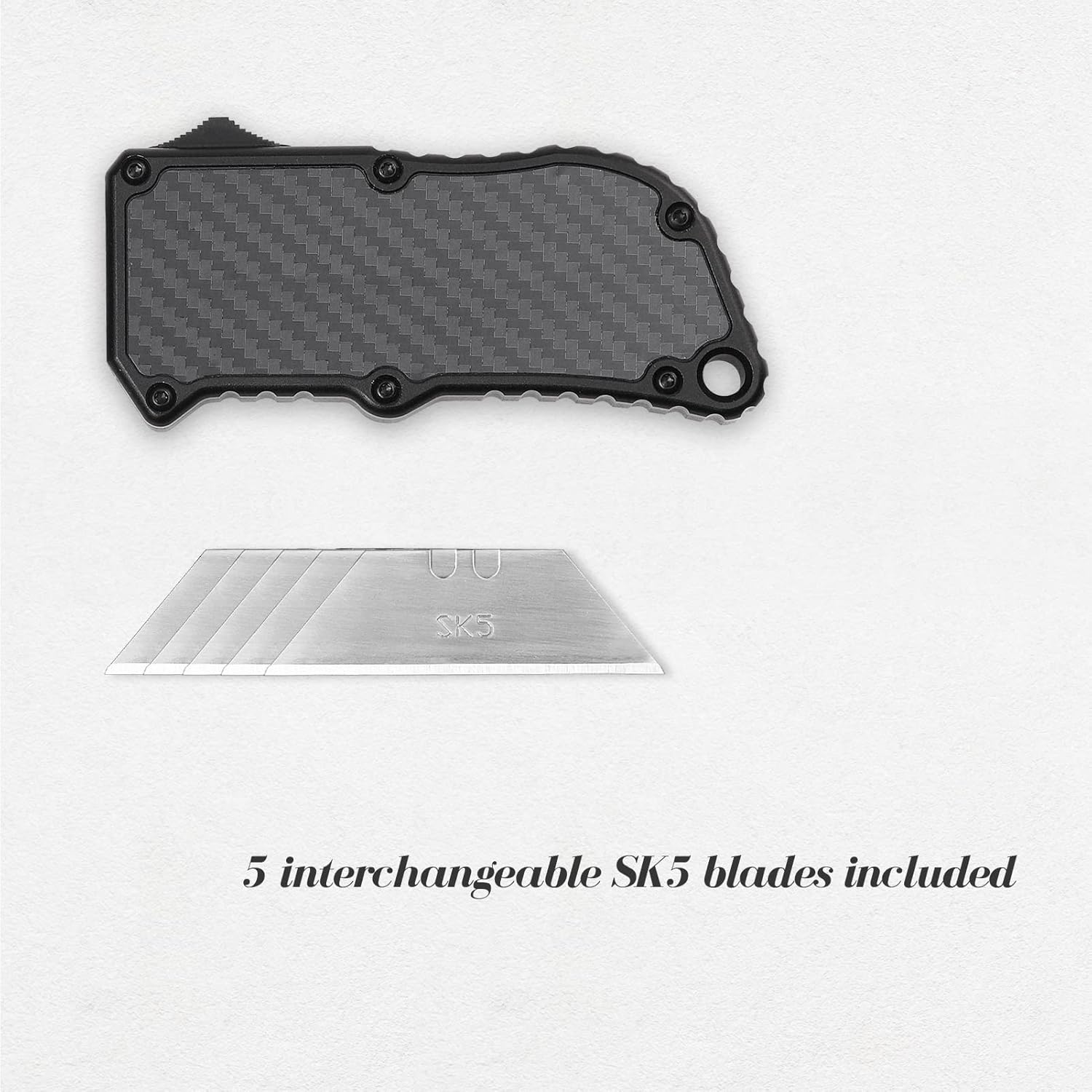 Utility Knife Box Cutter, Pocket Knife, Change Blade Razor Knife, Aluminum Alloy Shell, 5 Extra Blades