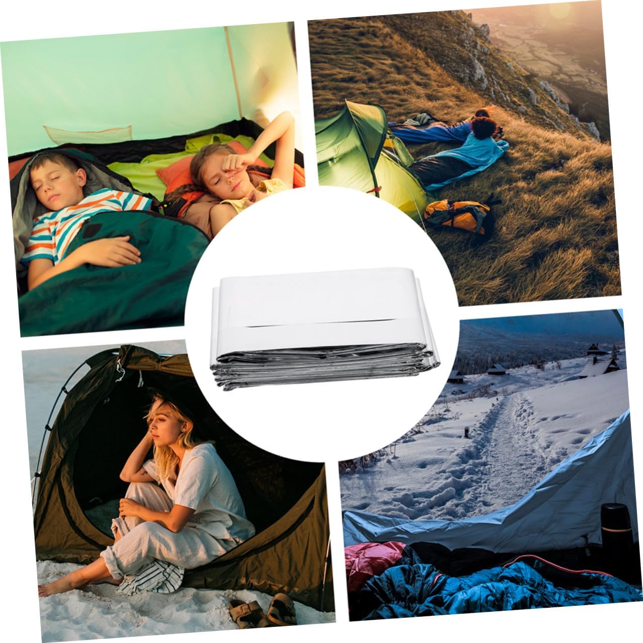 Didiseaon 4pcs Emergency Blankets Survival Thermal Foil Blankets Silver Insulating Outdoor Warm Sheets for Camping Hiking First Aid