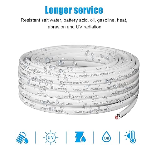 Miniatura 54 de Cable marino dúplex de calibre 12, cable de cobre estañado para barco, 40 pies, 12 AWG, estándar de EE. UU., OFC, alambre de cobre libre de oxígeno