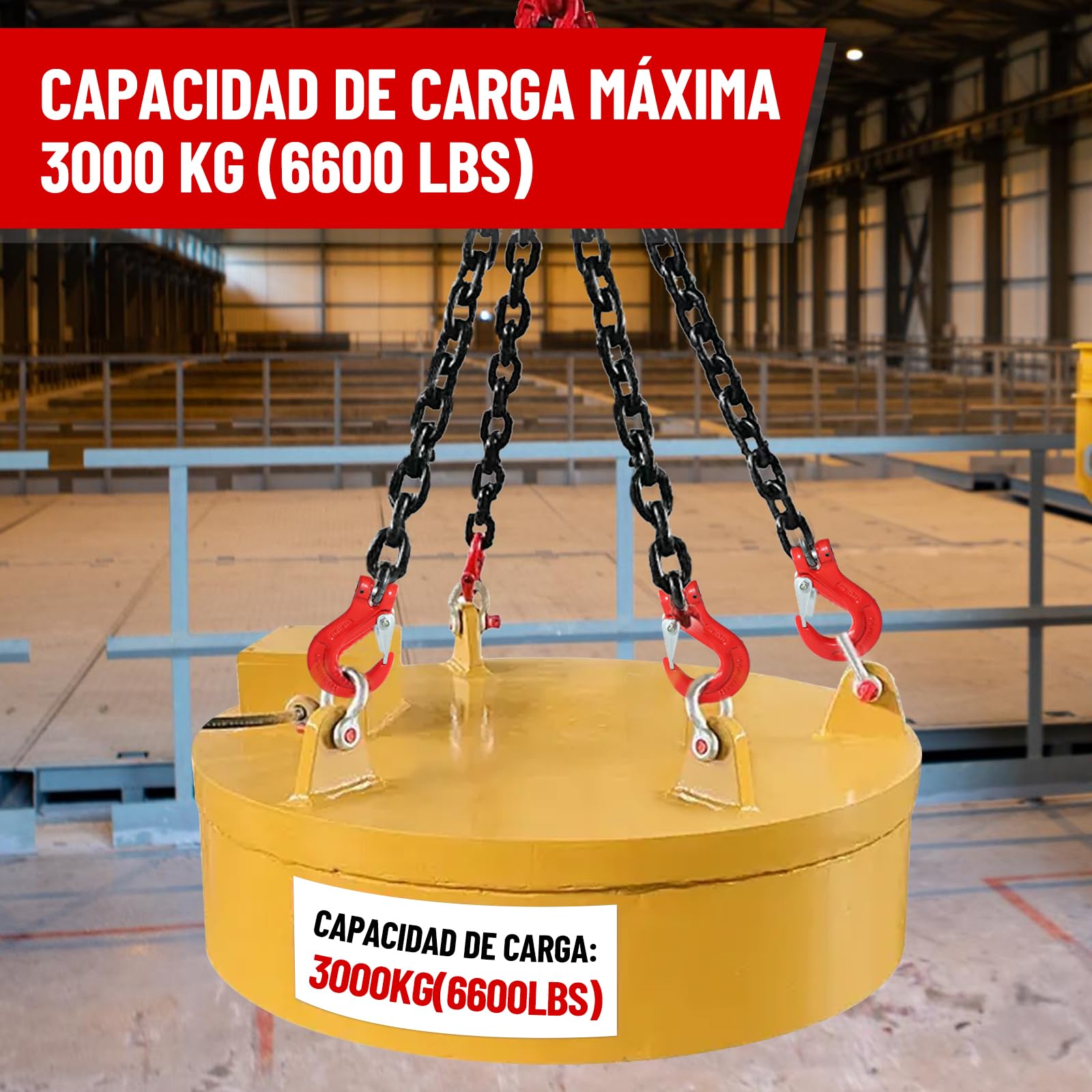 Cadena de Elevación G80 3000 kg 4 Cadenas con Ganchos