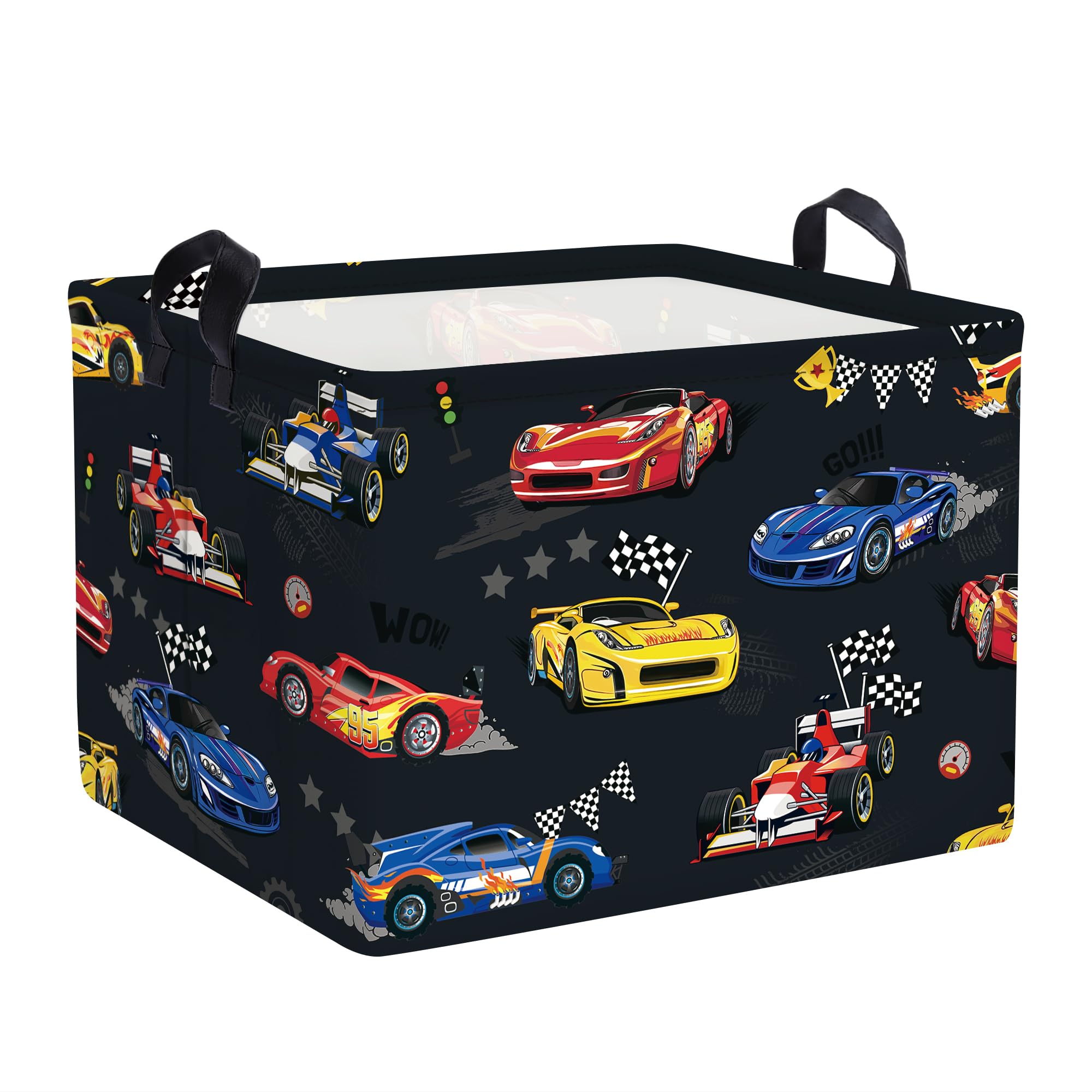 Clastyle Cestos Almacenaje Coche Carreras Cajas de Almacenaje Plegable Padres Ropa para Juguete Ropa Cesta Ropa Sucia para Baño, Gris, 40x30x30 cm