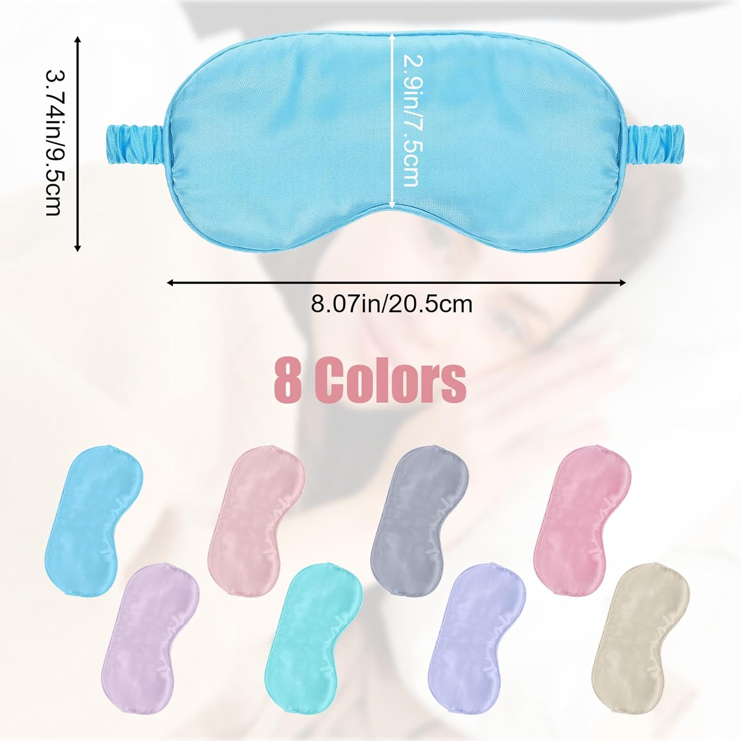 16 Pieces Silk Sleep Mask Silk Eye Mask with Adjustable Strap Eye Cover for Sleeping Blindfold for Women Men Travel Rest(Multicolor) - Image 2