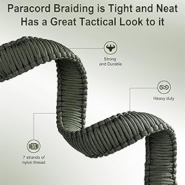 VVAAGG Two-Point Paracord Rifle Sling with Swivels, Non-Slip 2 Point Rifle Sling with Quick Adjustable Length Gun Strap