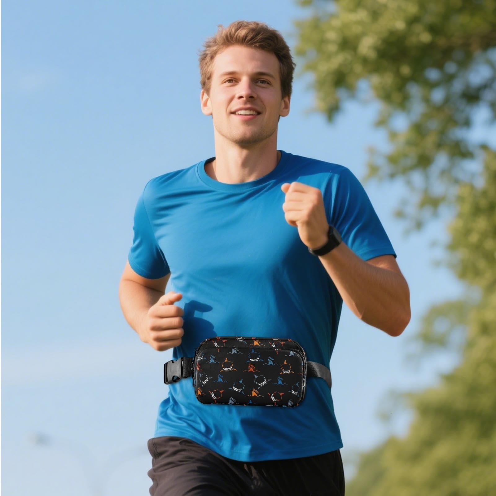 Fanny Pack dla kobiet, regulowany, odblaskowy pasek na zamek błyskawiczny do podróży, biegania, treningu, jazdy na rowerze, wędrówek, na zewnątrz, na co dzień - idealny do trzymania kluczy i