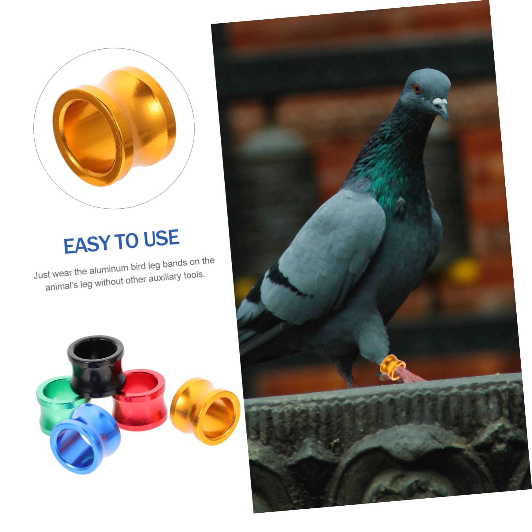 Kisangel 80 Piezas Anillo de pie de Paloma Proveedor de Loros de Aves Banda de de Paloma mensajera Accesorios para pájaros Accesorios para Aves Anillos para Patas de Aves de Corral