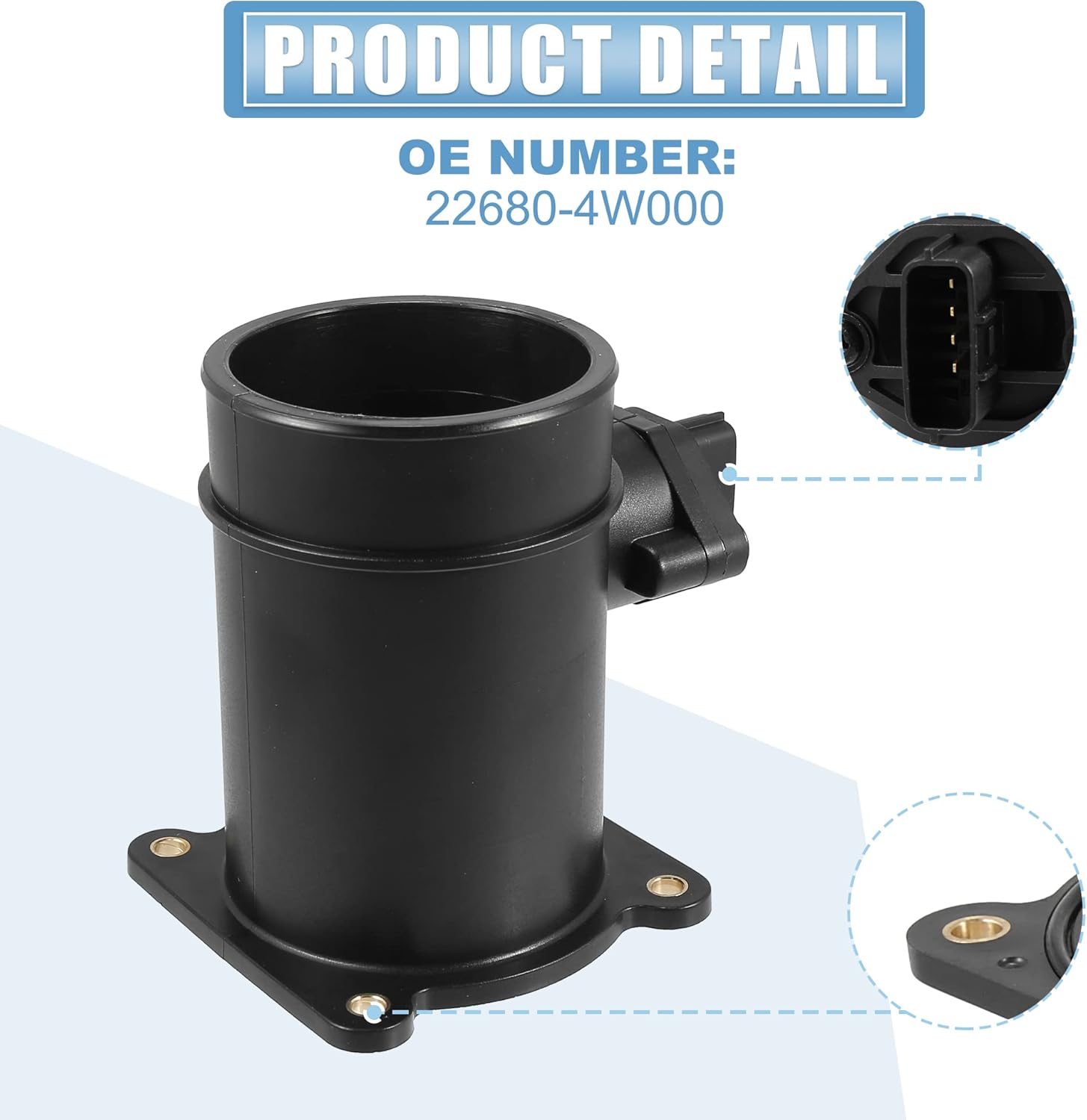 X AUTOHAUX 22680-4W000 Car Mass Air Flow Sensor Meter MAF Sensor Airflow Replacement for Nissan Pathfinder 2001