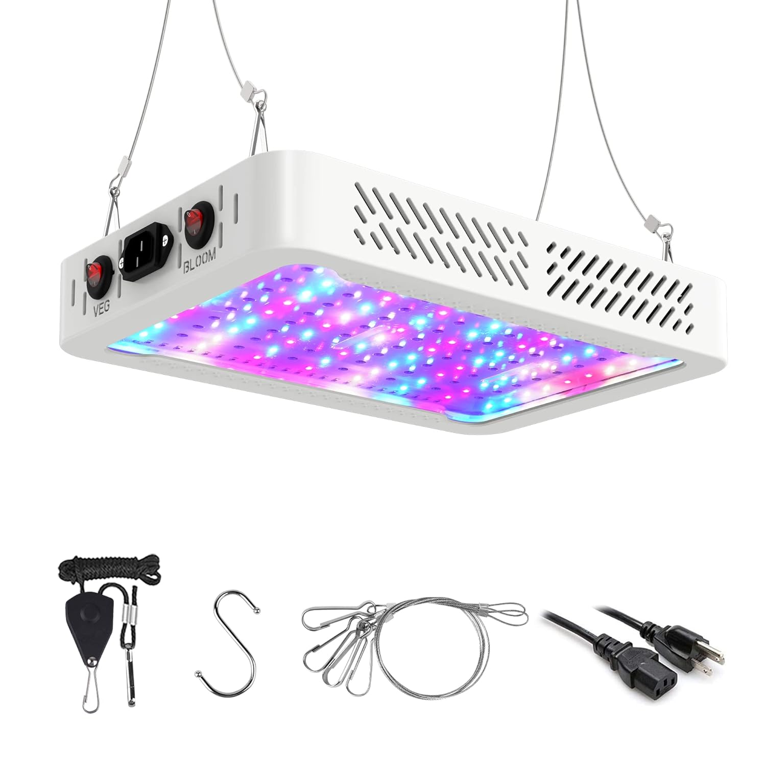 Beelux 1000w LED Grow Light for Indoor Plants Full Spectrum Upgrade Dual Chips and Dual Switch Plant Grow