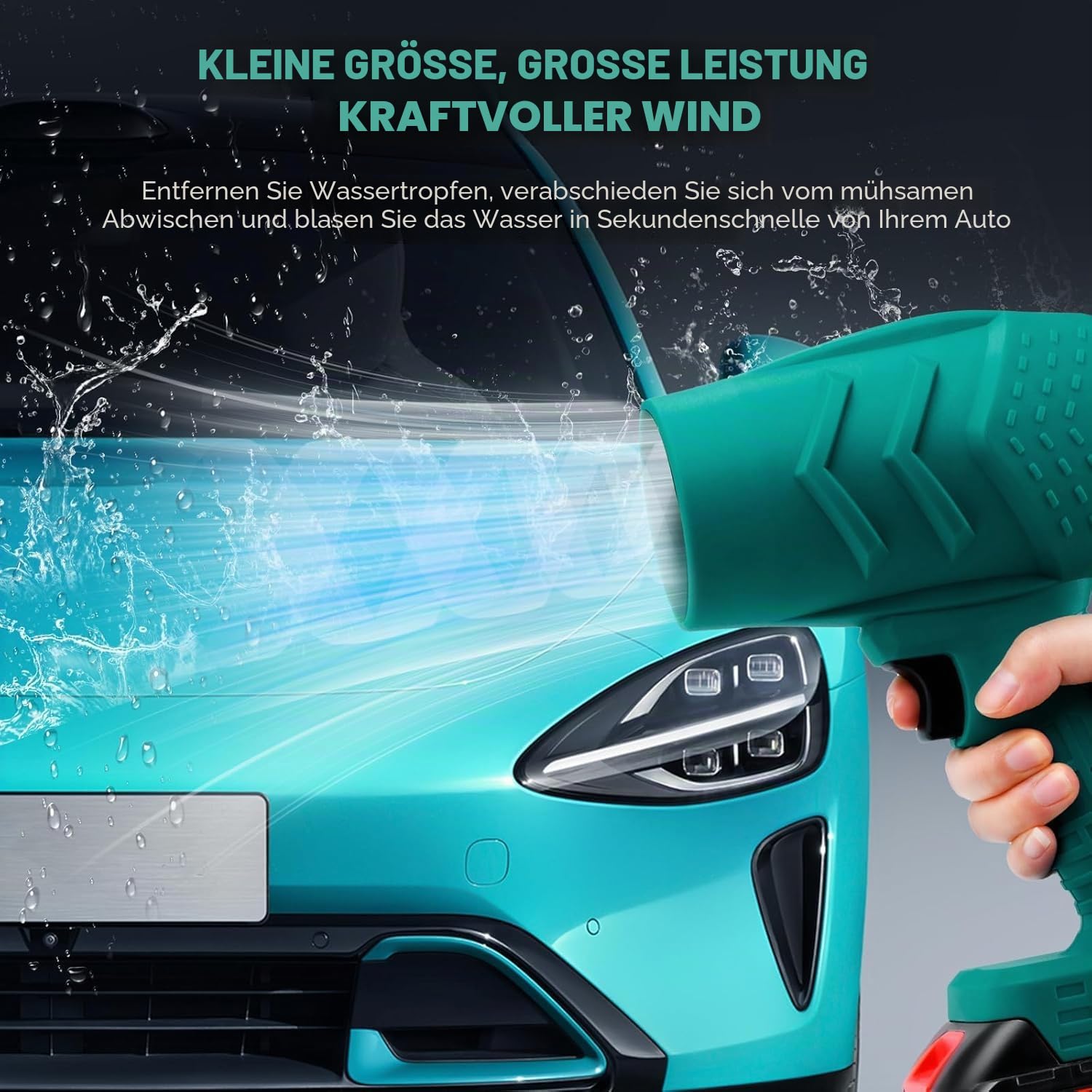 Akku Laubbläser Turbo Gebläse, Mini Laubbläser Mit 1300mah Akkus Und Ladegerät, 35000RPM Elektrische Handgehaltener Sturm Turbolüfter für Reinigen von Holzspänen, Blättern und Schnee