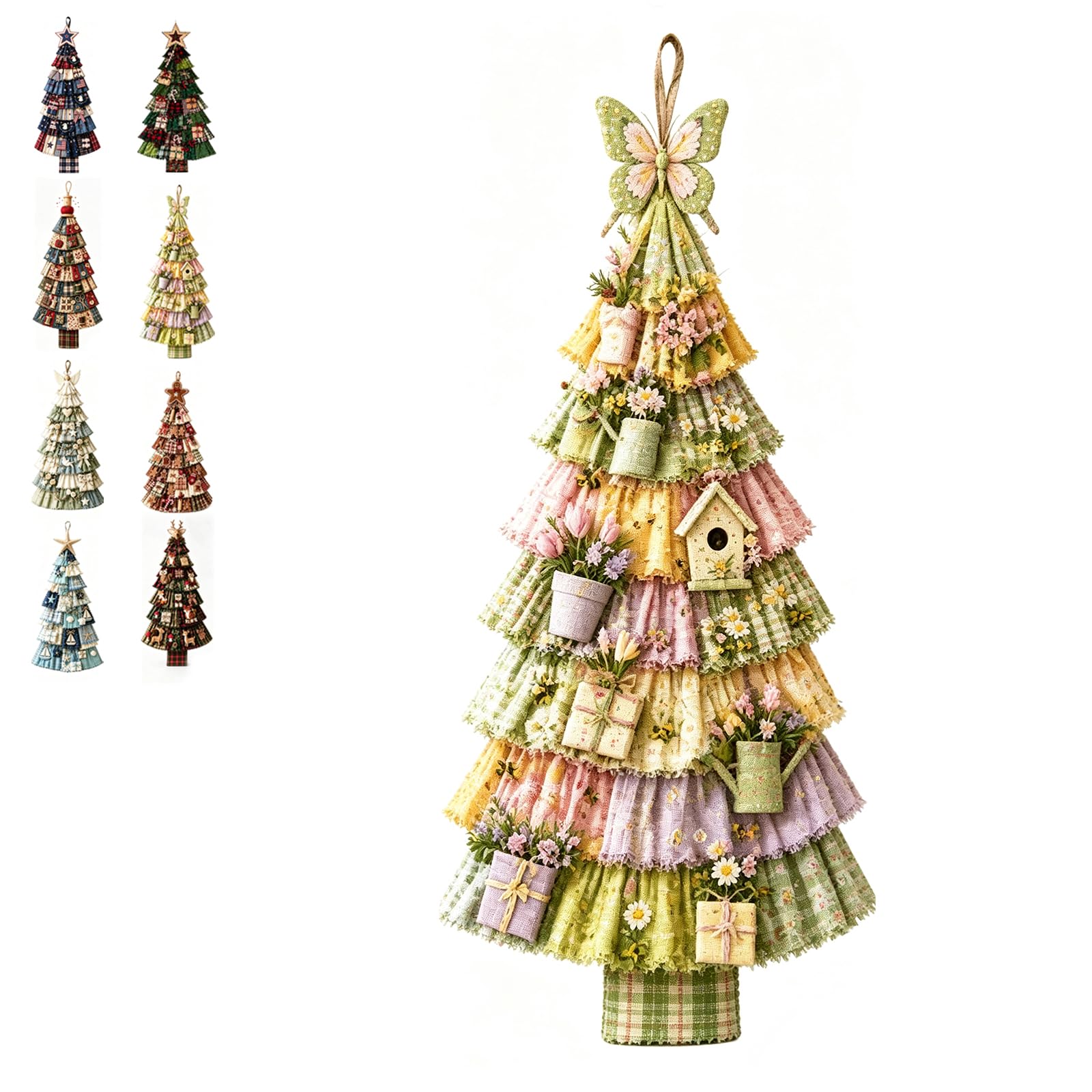 Kit DIY Adorno Puerta Árbol Navidad Patchwork Principiantes (F#)