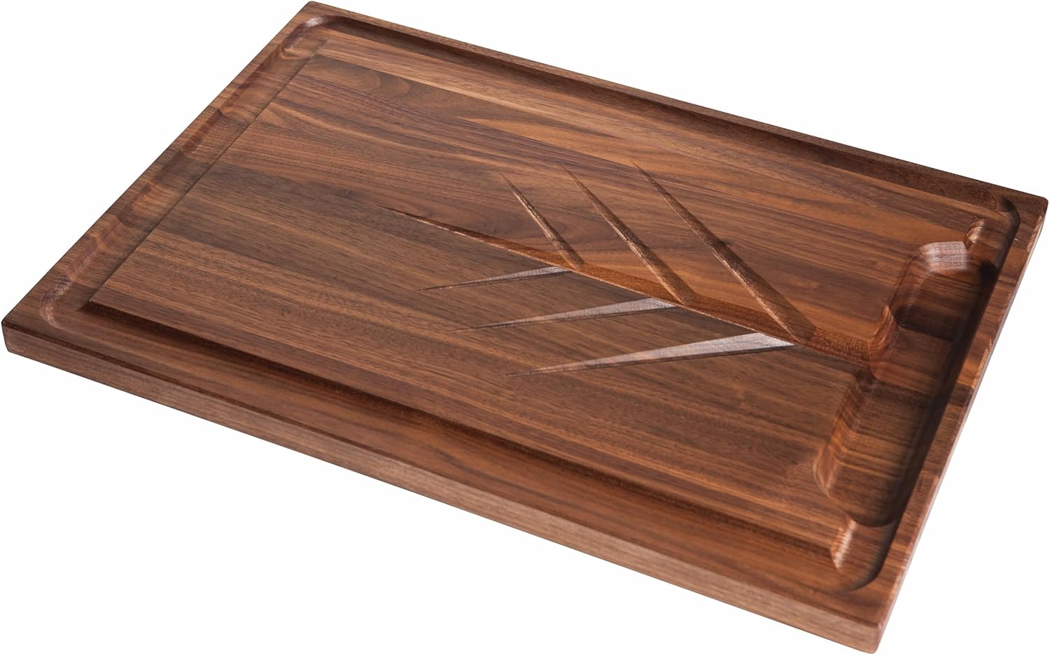 JK Adams Walnut Carving Board with Juice Grooves - 20x14 - Butcher Block Cutting Board - Great for Holiday Dinners, Brown