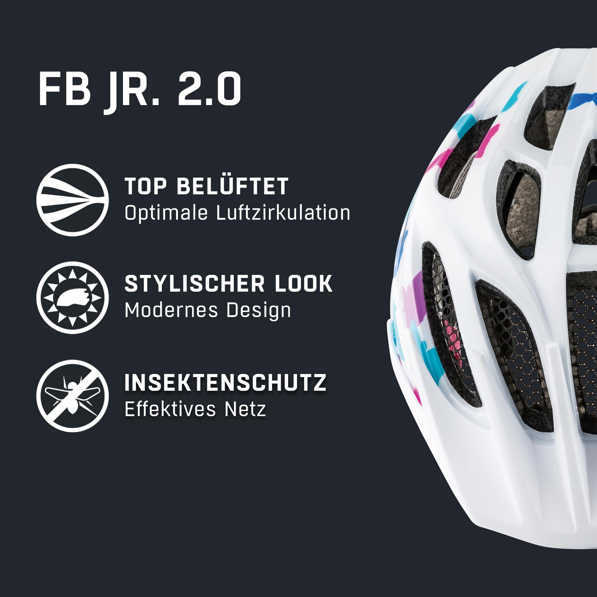 ALPINA FB JR. 2.0 - Stoßabsorbierender, Leichter & Stabiler Fahrradhelm Mit nachrüstbarem LED Für Kinder