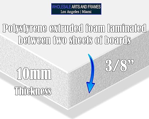 Vista 3 de Tablero de espuma de 5 x 7 pulgadas, 5 unidades, 3/8 de grosor, tablero de espuma rígida, tablero de póster de espuma blanca, hojas grandes