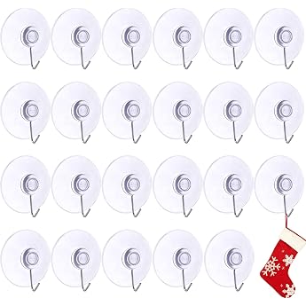 Pack of 24 Suction Cup Hooks Suction Cups for Windows Suction Hooks with