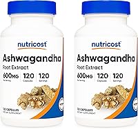 Vista 10 de Nutricost Ashwagandha - Suplemento de hierbas de 600 mg, 120 cápsulas, vegetariano, sin OMG, sin gluten, raíz de Ashwagandha
