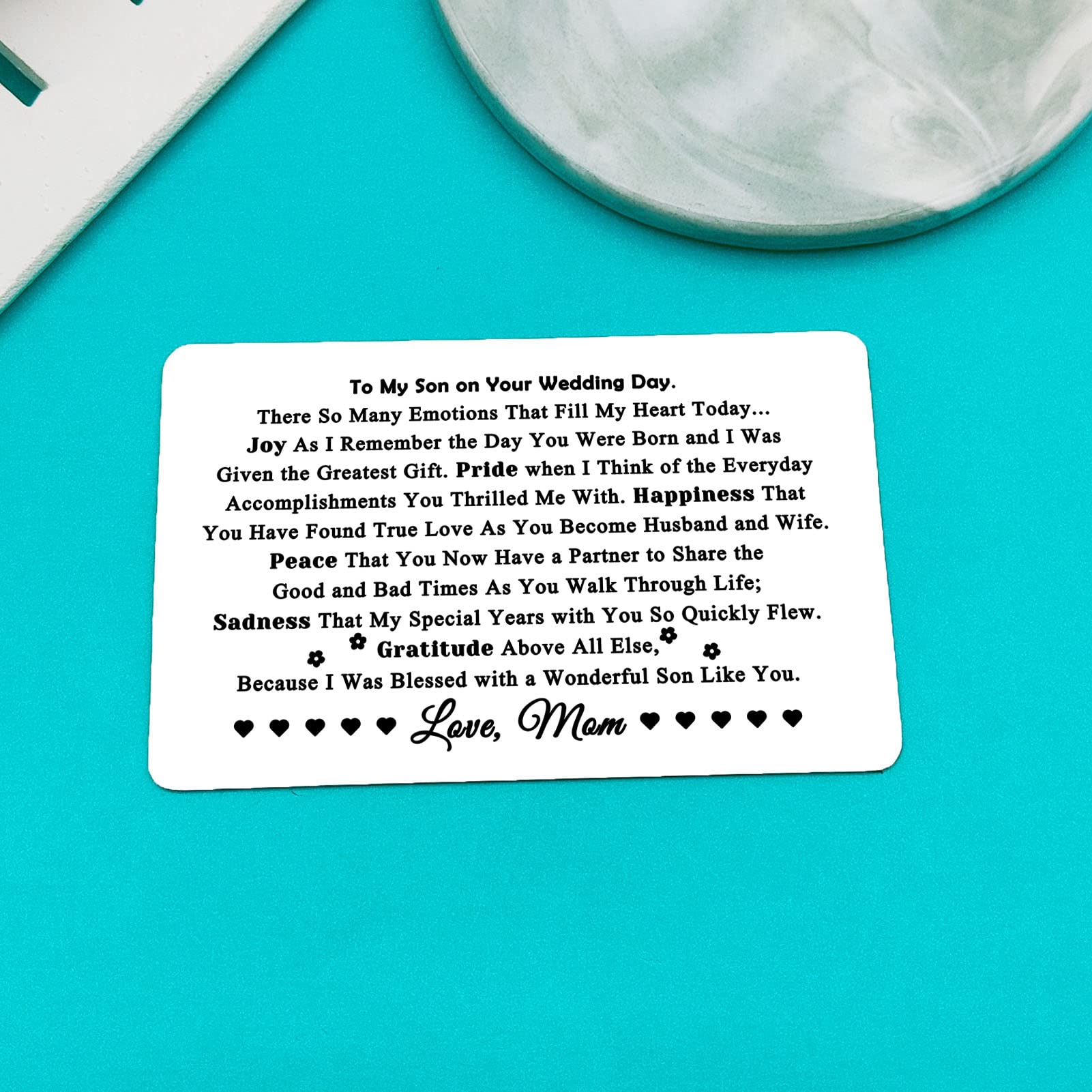 Xiahuyu Son Wedding Gifts From Mom Engraved Wallet Insert Card For - View #10