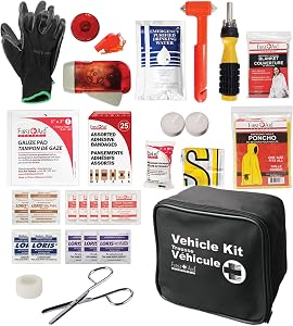 FIRST AID CENTRAL 56 Piece Auto Safety Kit