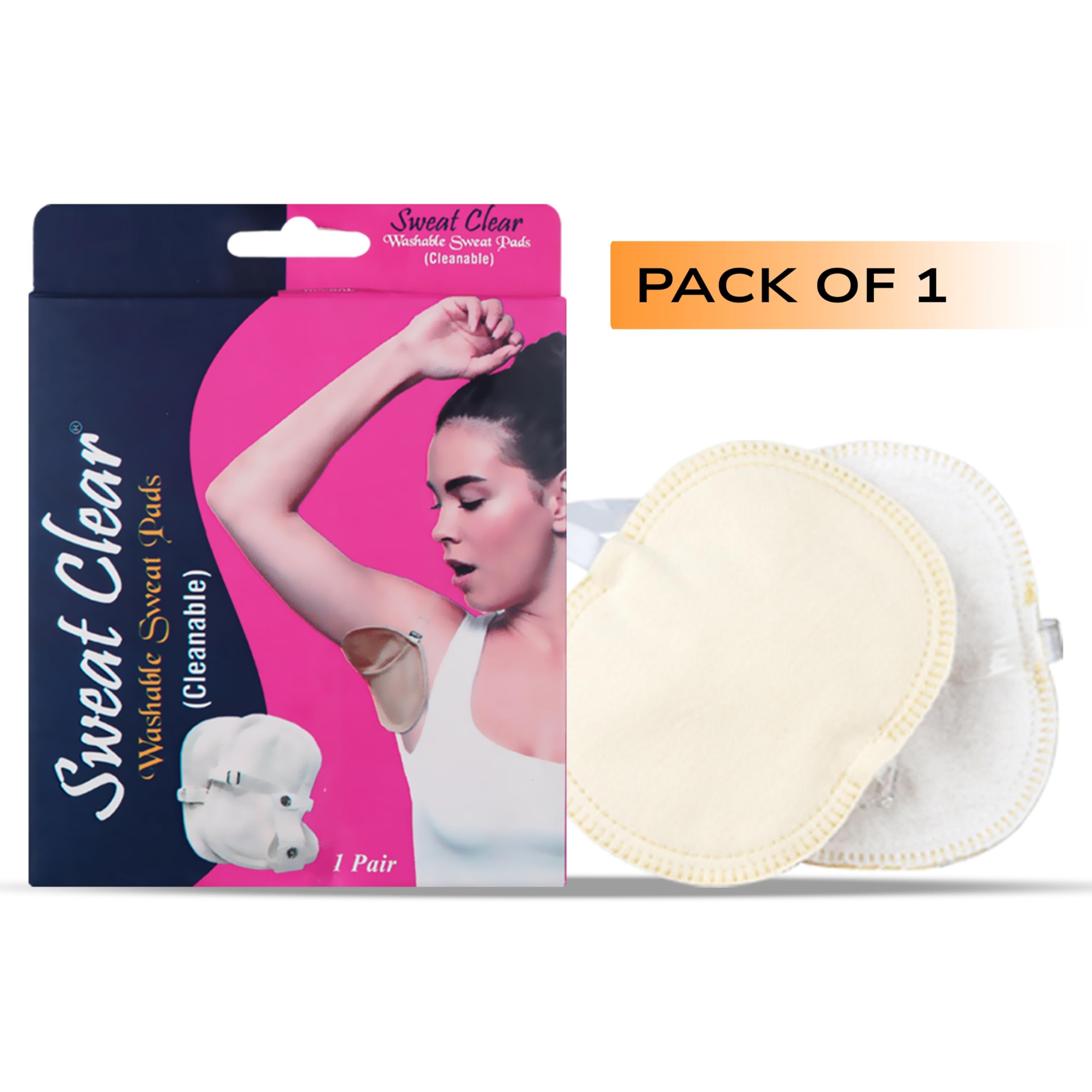 Ultra Thin Self-Adhesive Underarm Sweat Pads for Men & Women | Reusable, Washable Anti-Sweat Protection | Prevents Shirt Stains | Pack of 1, 2 Pads — Amazon image 2