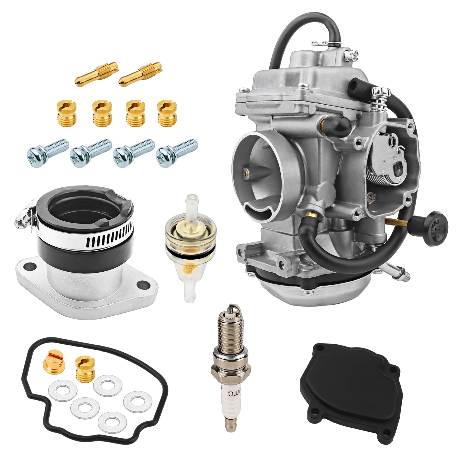 Photo 1 of Carburetor Carb & Intake Manifold Boot For Yamaha Wolverine 350 YFM350 YFM350FX 1996-2005 4KB-14901-22-00 4KB-13586-01-00
