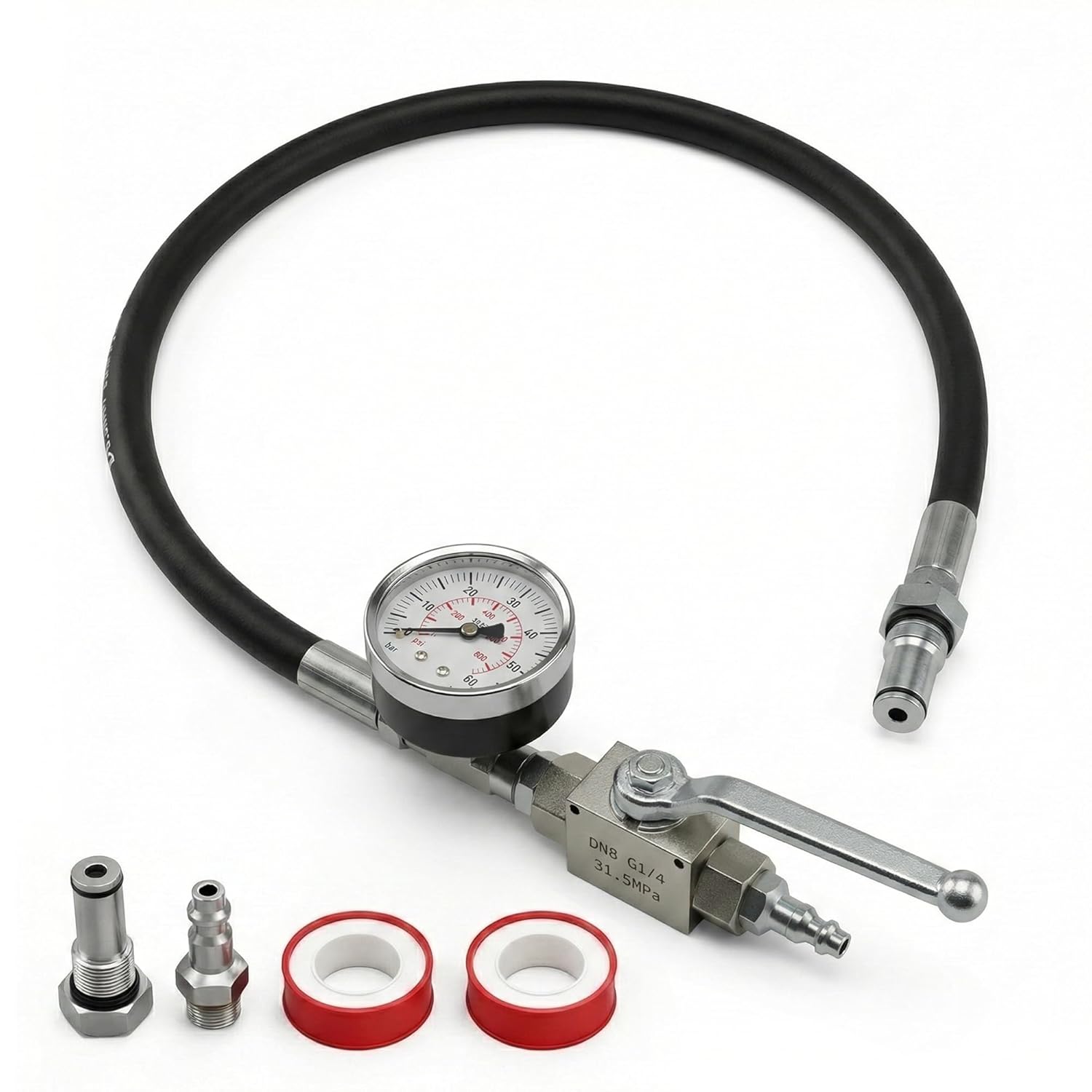 High Pressure Oil System IPR Air Test Tool Kit for Ford 6.0L 7.3L Powerstroke Diesel 1994-2007, Detects Small Leaks, 5300 PSI Heavy Duty Hose, No Scan Tool Required, HPOP Leak Test Fitting