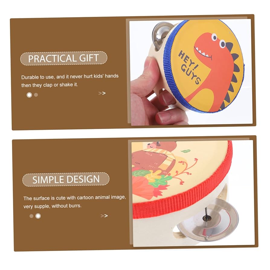 Amazon.co.jp: VINTORKY 4インチ子供用タンバリンセット 3点