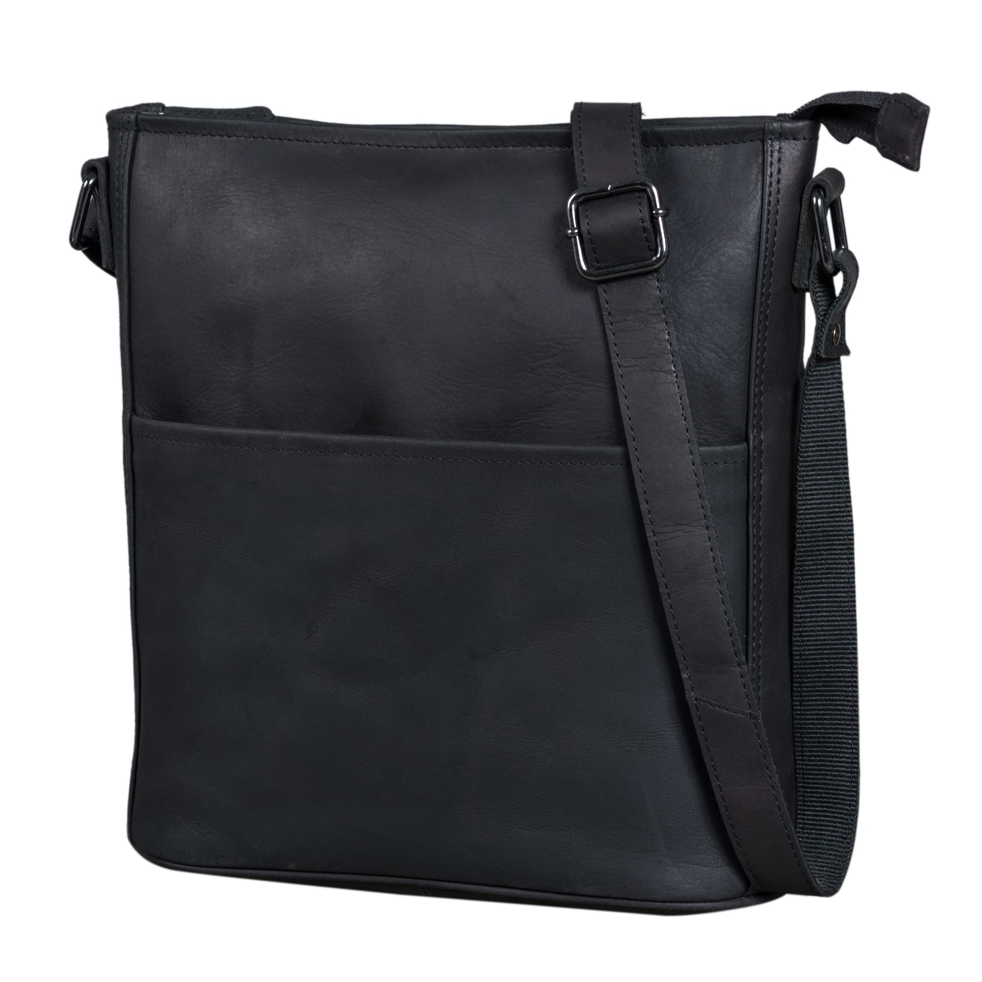 LEABAGS Bolso de Cuero para Mujer | Bandolera de Cuero Genuino | Trabajo, Universidad, Escuela y Tiempo Libre | Tamaño M & L