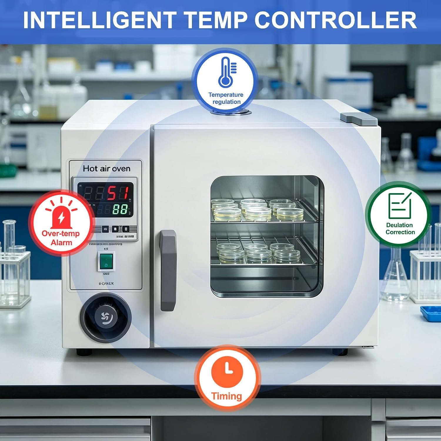 Konstanter Temperatur Gebläsetrockenschrank, Labor-Umluftofen mit intelligentem Digitaldisplay & Edelstahl-Innenraum, 15L oder 70L Kapazität für industrielle und wissenschaftliche Forschung,40 liters