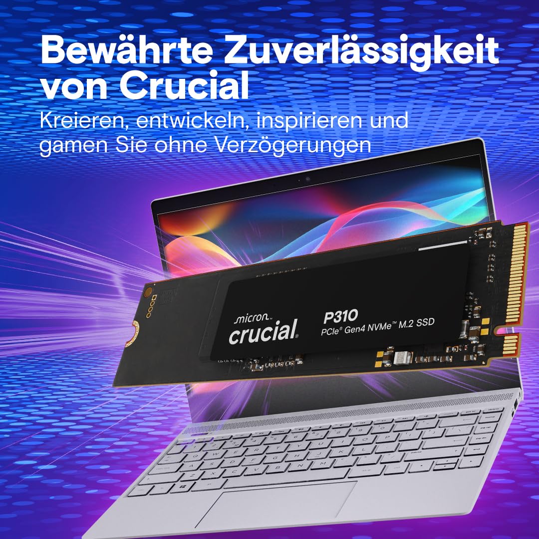 Crucial P310 SSD 1TB M.2 2280 PCIe Gen4 NVMe 7100 MB/s Interne Festplatte