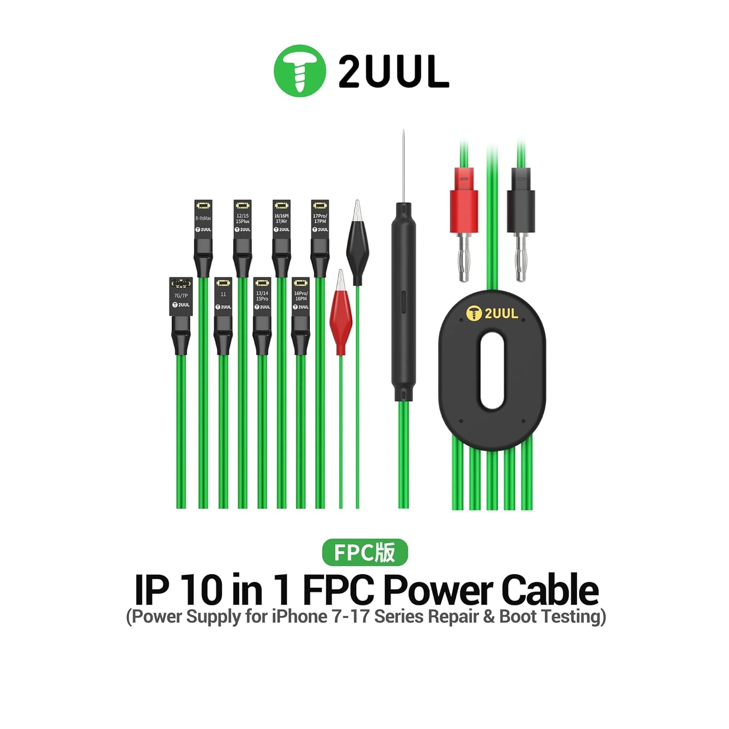 WYLIE 2UUL PW10 FPC Power Cable for iPhone 17Pro Max -7 10 in 1 Power Cable Repair and Boot Testing Pure Copper Ultra-Flexible Wire Core Professional Tools 10 Pack