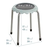 Vista 3 de ECR4Kids Juego de taburetes Daisy apilables, asiento flexible, gris claro, 8 piezas