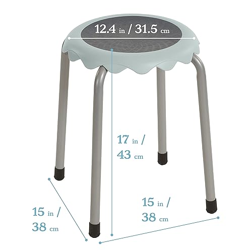 Miniatura 3 de ECR4Kids Daisy - Juego de taburetes apilables, asientos flexibles, gris claro, 8 piezas