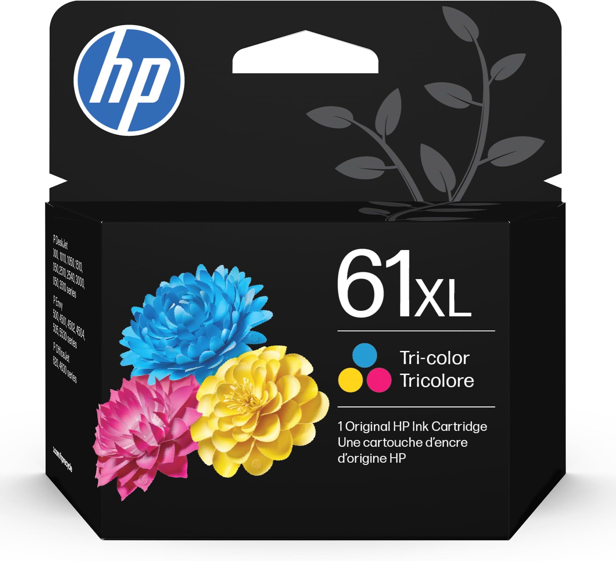 HP 61XL Tri-Color High-Yield Ink | Works with DeskJet 1000, 1510, 2050, 2510, 2540, 3000, 3050, 3510; Envy 4500, 5530; OfficeJet 2620, 4630 | Instant Ink Eligible | CH564WN | Packaging May Vary