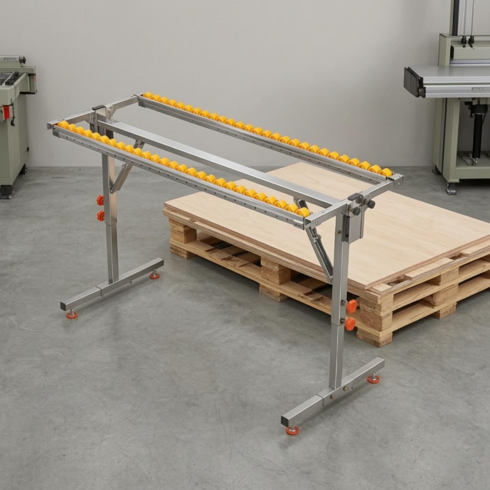 Support Bracket Werkstückständer Rollenbock Materialauflage Zuführtisch Höhenverstellbar aus Edelstahl mit Doppelrollen für Werkbank Säge