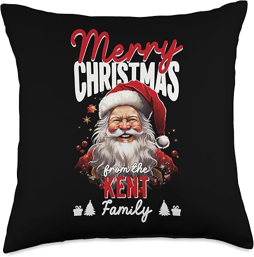 Miniatura 4 de Merry Christmas from The Kent Family Santa Claus Costume Throw Pillow, 16x16, Multicolor